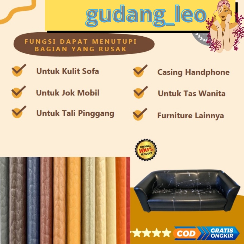 Sticker Kulit PU Sticker Stiker leather bahan kulit berkualitas import untuk sofa Jok Mobil dan Furniture lainya Leather Sticker Cover Perbaikan kulit yang rusak/kulit sofa yang terbuat dari kulit/kursi tas yang berlubang