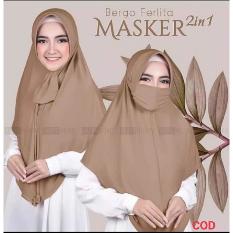 hijab MASKER FERLITA / Kerudung instan jumbo / fashion muslim / jilbab terbaru