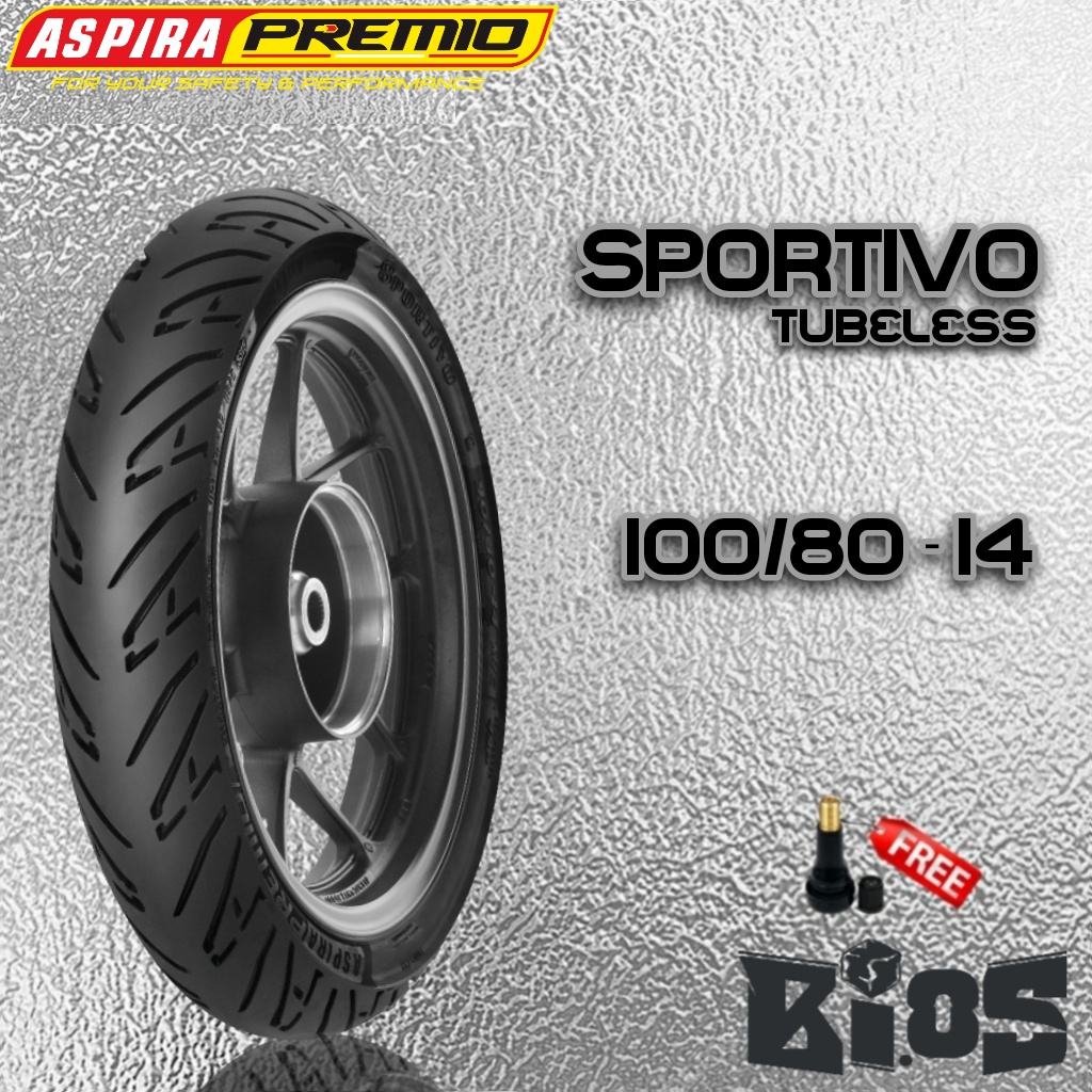 ASPIRA PREMIO SPORTIVO 100/80 - 14 BAN MOTOR MATIK MIO BEAT TUBELESS