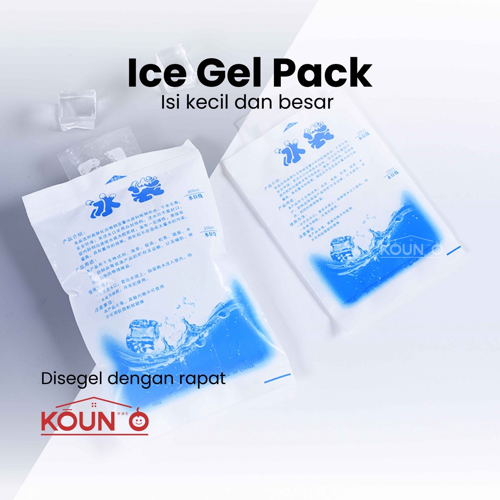 Ice Gel Pack Gabag 200 dan 400 ML Blue Cool Jelly Cooler Bag Kantong Air Es Pendingin Lunch Bag Tas ASI Ice Pack Air Cooler Ice Gell 200 dan 400 ML