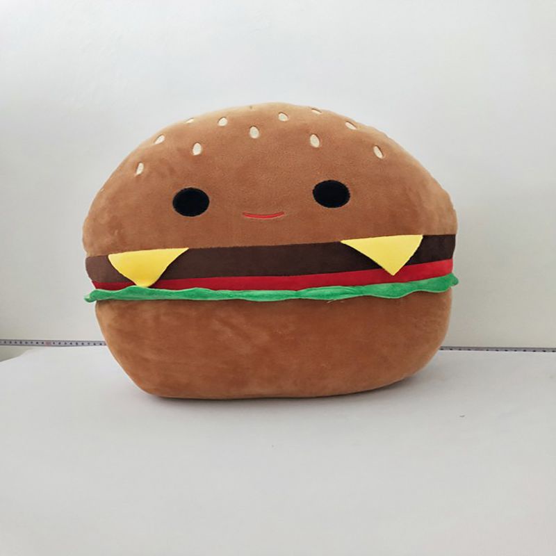 40cm Mainan Squishmallow Stuffed Toy Boneka Animal Hamburger Plush Soft Dolls Large Pillow Cushion