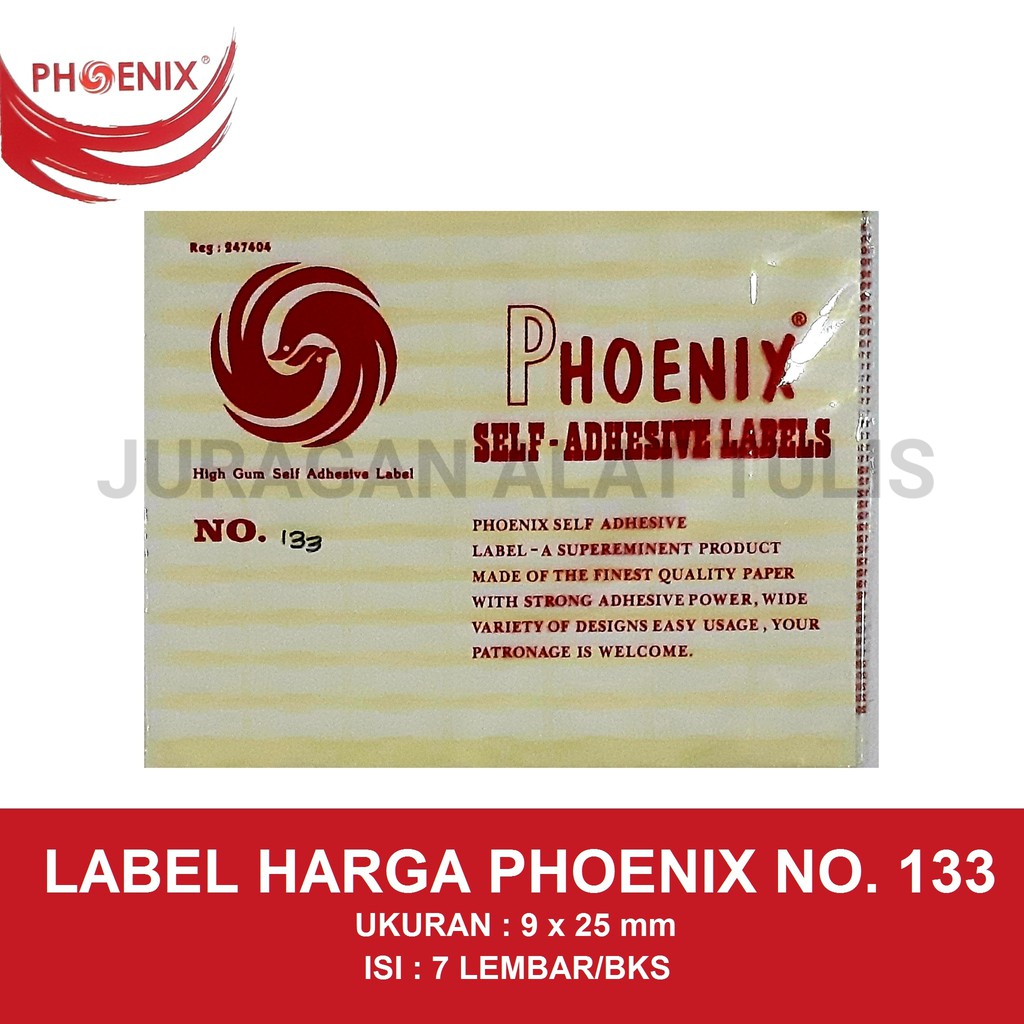 

LABEL HARGA / PRICE LABEL PHOENIX NO. 133