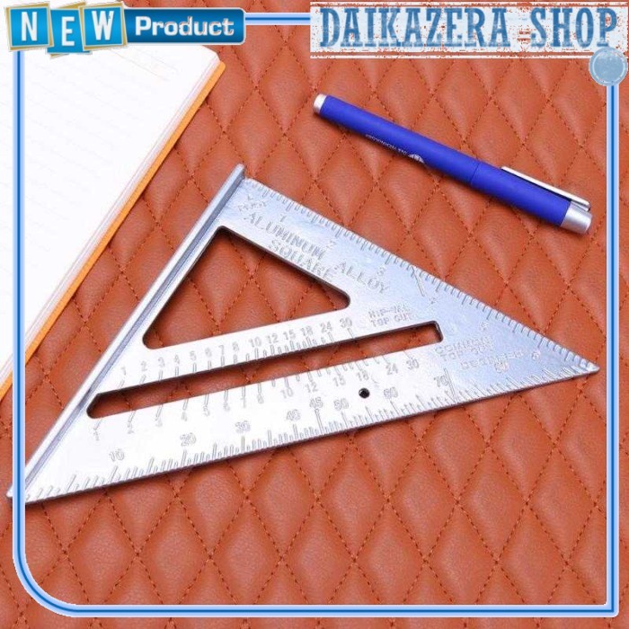 Penggaris Siku Mistar Triangle Ruler Aluminium - Gray