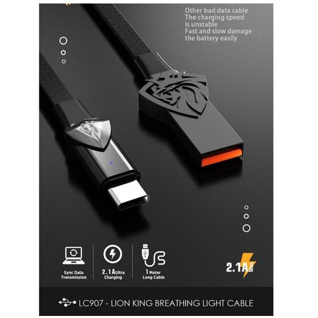 Kabel Data Mikro USB Lenyes LC907 Lightning iphone micro type-c Fast charging