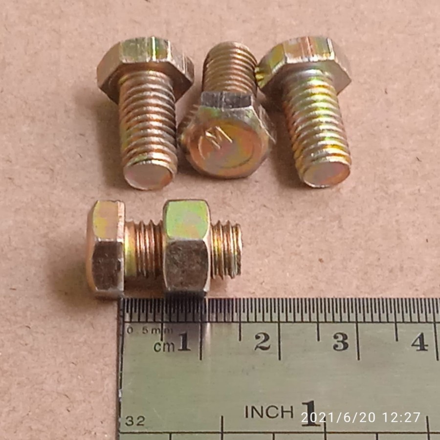 BAUT RAK SIKU M8X15 / BAUT SIKU M8 X 15 / BAUT SIKU BESI LUBANG M8 X 15 KUNCI 12