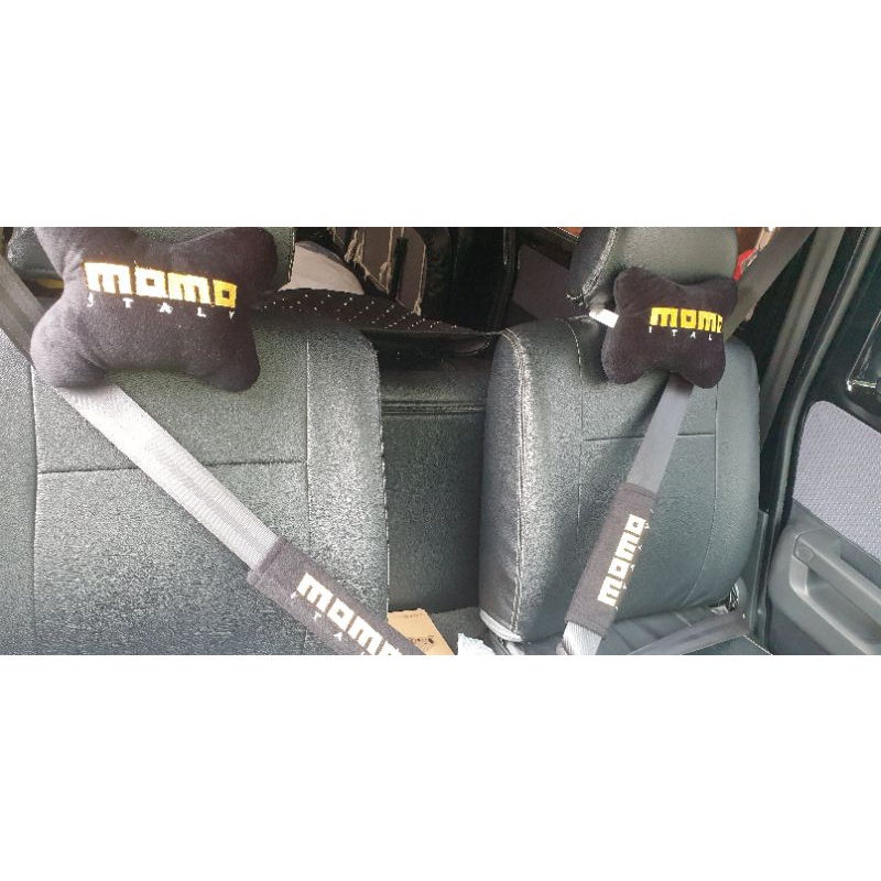 BANTAL LEHER MOBIL SARUNG SEARBELT 1 SET ISI 2 CORAK MOMO Bantal jok mobil