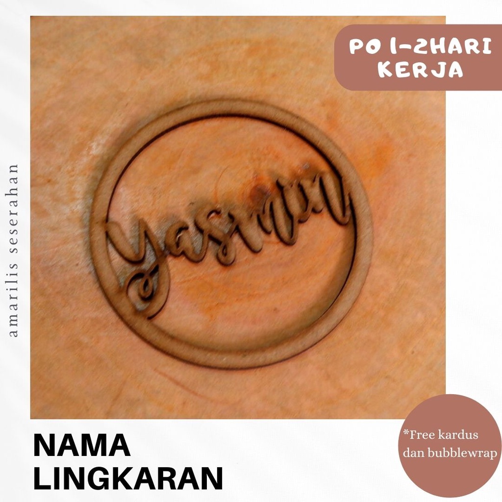 

52. Cutting Nama Lingkaran bahan MDF untuk Mahar, Scrapbook,Diy