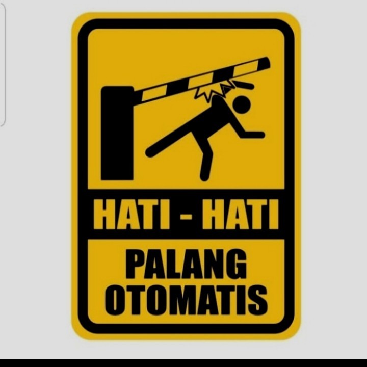 

stiker rambu HATI-HATI PALANG OTOMATIS / sticker sign rambu