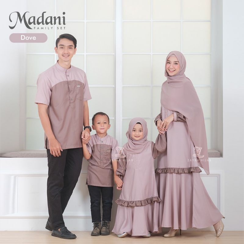 Madani set Family gamis dove size M koko size M pendek