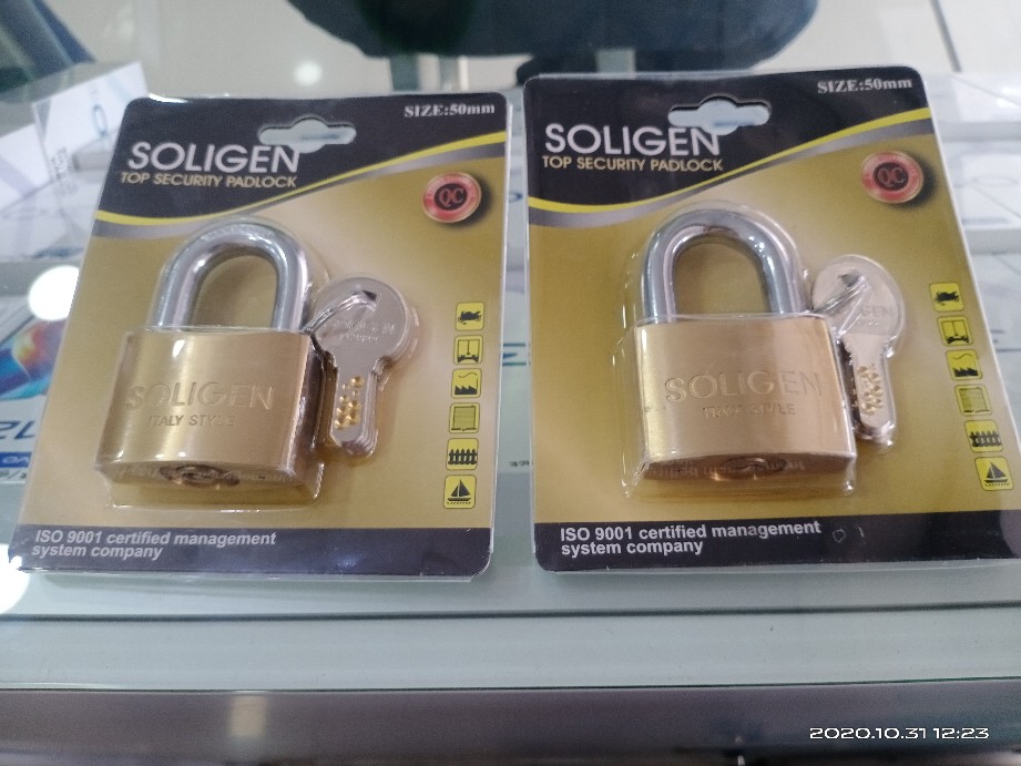 Gembok Soligen 50 Mm Pendek Kuningan Computer Key