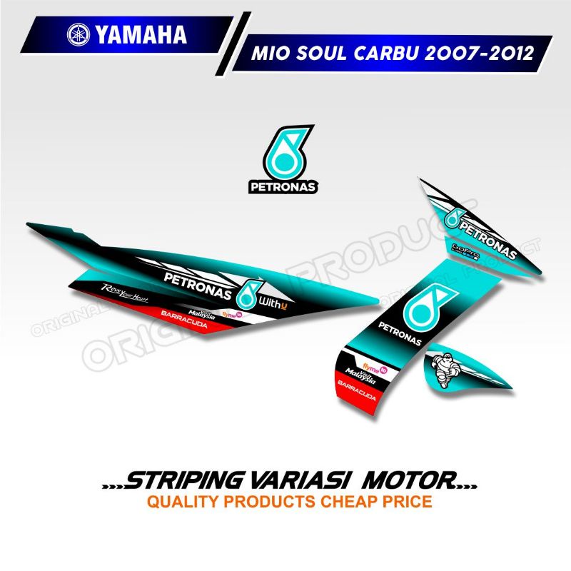 Striping variasi motor YAMAHA MIO SOUL KARBU lis model PETRONAS