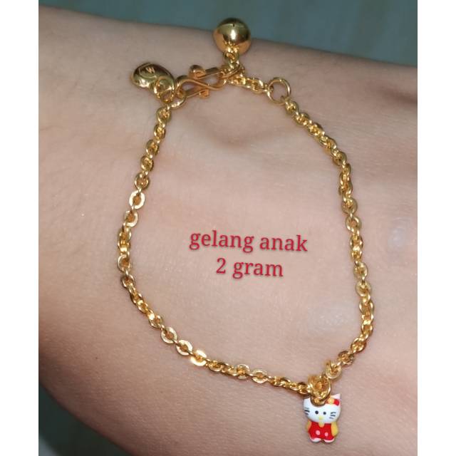 Gelang rante anak hello kitty emas muda