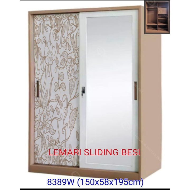 LEMARI PAKAIAN SLIDING BESI  150CM TERMURAH BATAM