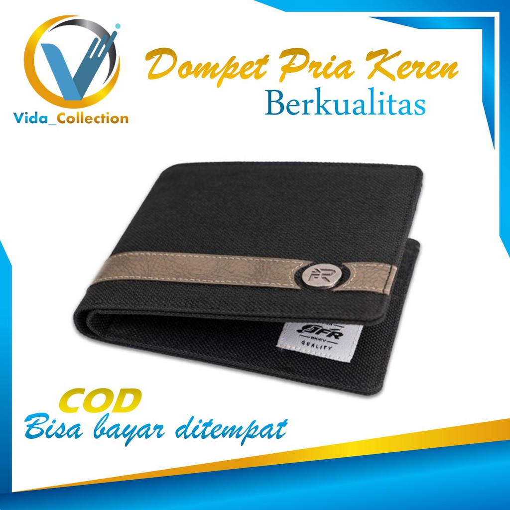 Dompet Remaja Pria Fashion Pria JFR Cowok Lipat Dompet Kanvas Dompet laki laki Lipat Dewasa Original