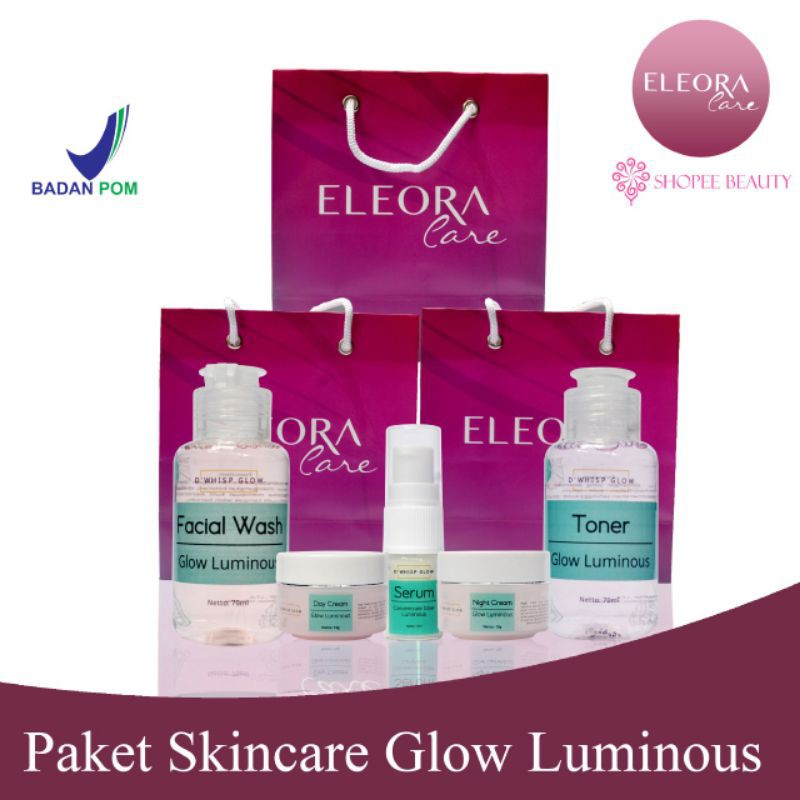 ELEORA Glowing Beauty Skincare Bpom Paket Glowing Acne Prone Glam Glow Flek Jerawat | Skin Care-1