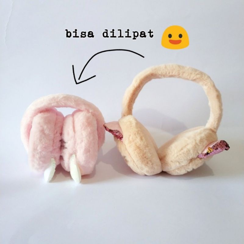 Earmuff Lipat EMF-12 anak POLOS fluffy baby kids pelindung telinga penutup telinga balita musim dingin Earmuff Fluffy Baby Kids / Penutup Telinga Bayi Anak / pelindung telinga balita foldable dewasa earmuf