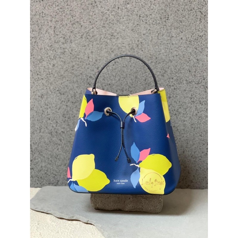 tas ks original/kate spade large bucket eva lemon zest blue multi