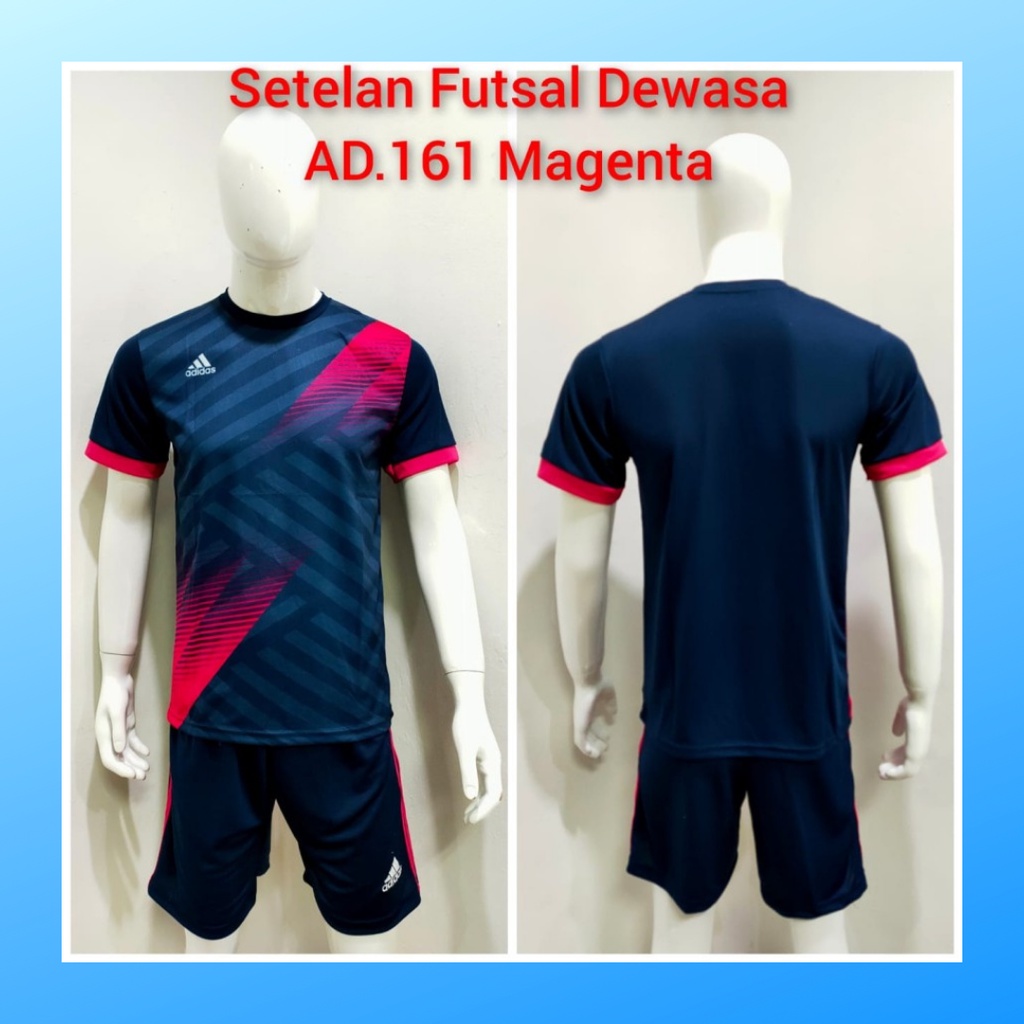 Kaos futsal pria jersey sepak bola baju dan celana setelan wanita dewasa t-shirt outfit seragam jarsey kostum olahraga pakaian apparel sport jersy soccer casual jersi suit AD161 magenta