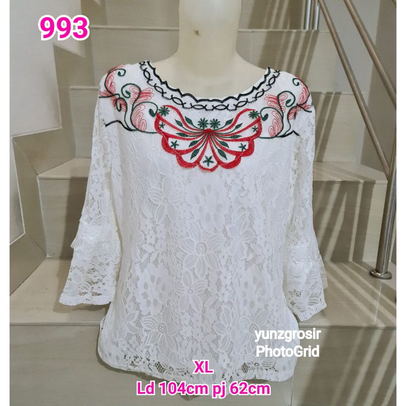 Blouse Brukat Warna Jumbo XL, 2XL, 3XL-8