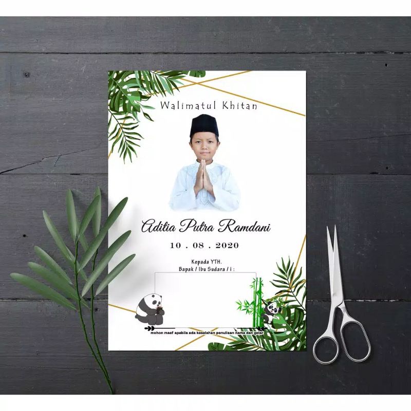 (3 HARI JADI) Undangan Khitan / Undangan Walimatul Khitan Free Foto / Undangan Sunatan