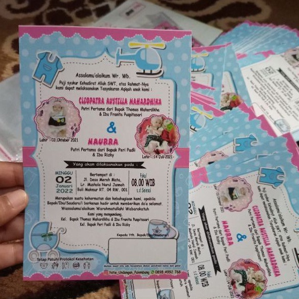 Undangan Aqiqah bebas request desain