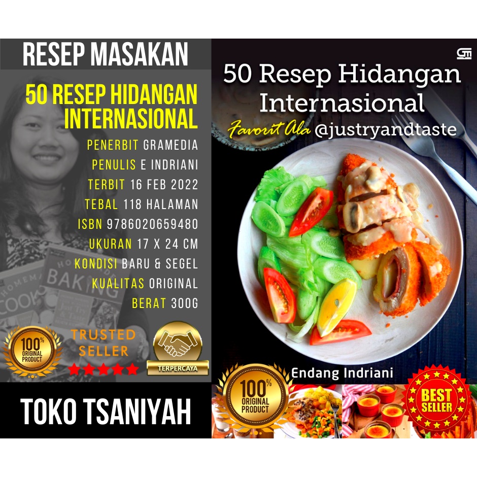 Buku Resep Masakan Internasional 50 Resep Hidangan Internasional Favorit ala Justryandtaste Endang I