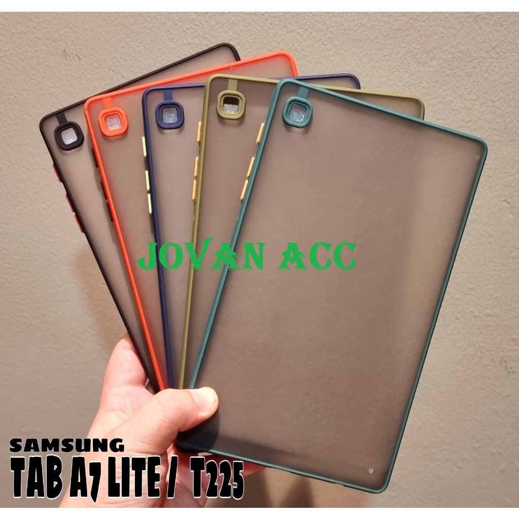 SAMSUNG TAB A7 LITE 2021 8.7 INC SM - T225 CASE DOFF HARDCASE MATTE TRANSPARAN DOVE MACARON COLOUR PROTECT KAMERA PELINDUNG BELAKANG