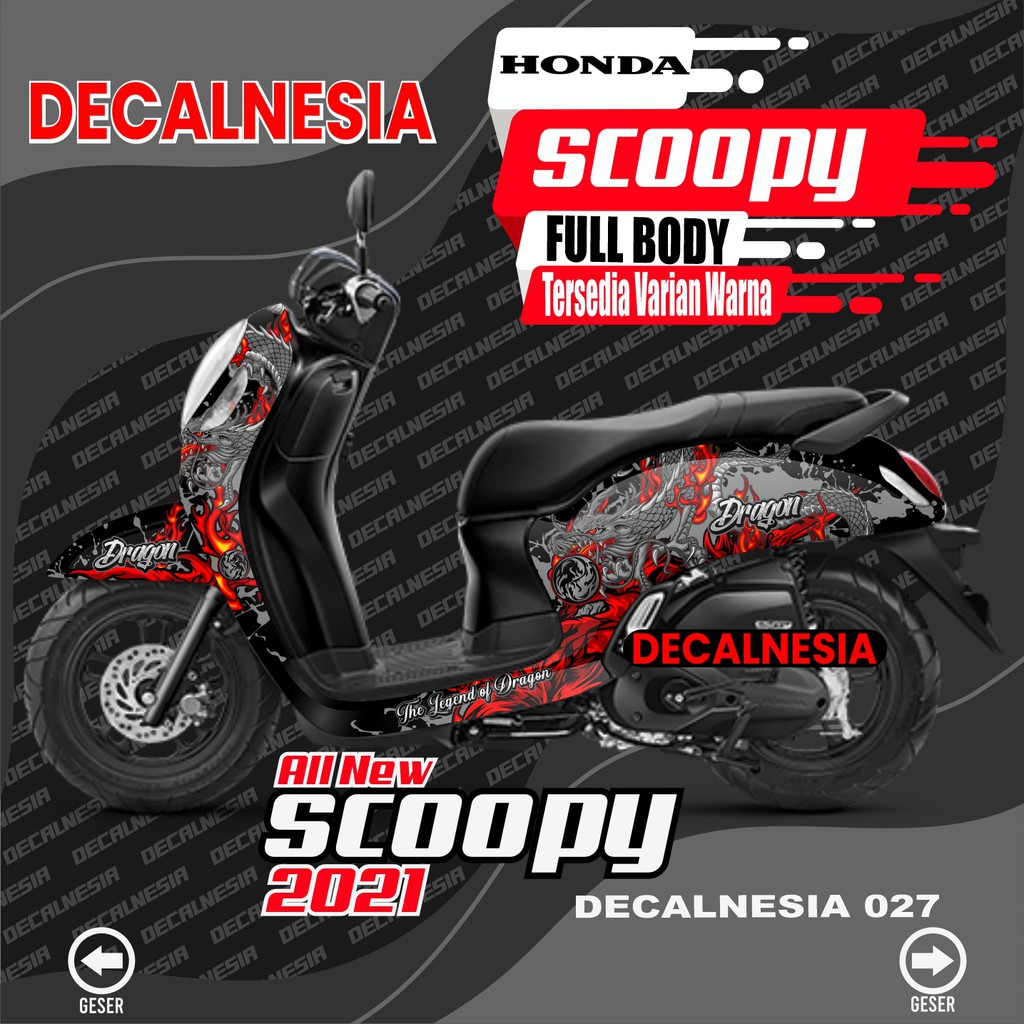 Decal Scoopy New 2021 2022 2023 Full Body Stiker Motor Honda Sticker Variasi Modifikasi Racing Decal