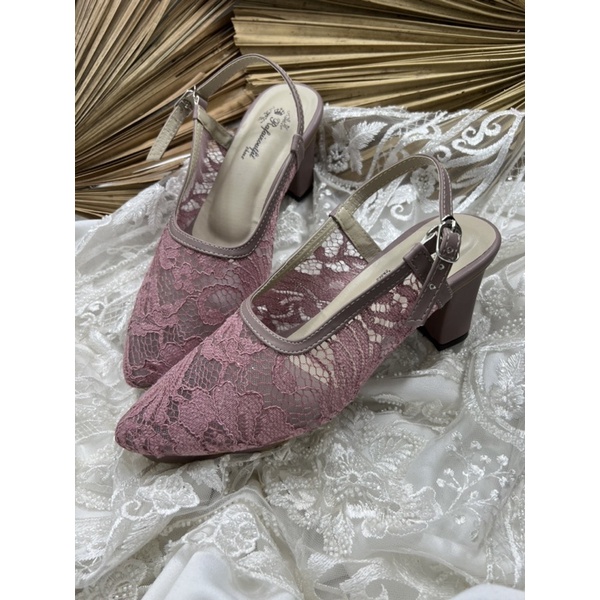 sepatu clarisa sepatu wanita sepatu wedding wrna mauve tinggi 7cm tahu