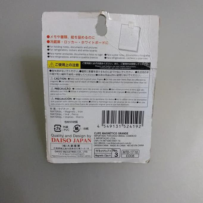

daiso penjepit kertas dengan magnet menempel papan tls magnetic clip