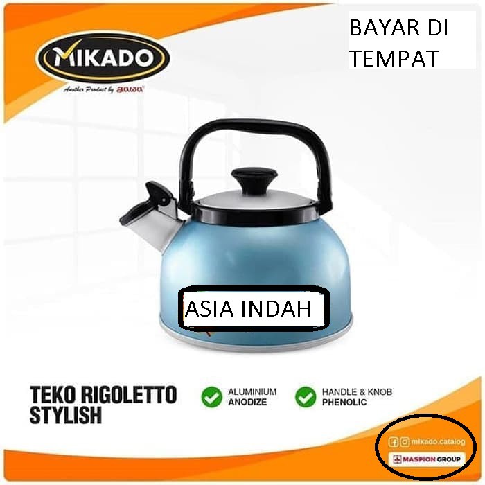 Maspion Teko Bunyi Whistling Kettle Rigoletto 2.5Liter (color Random)