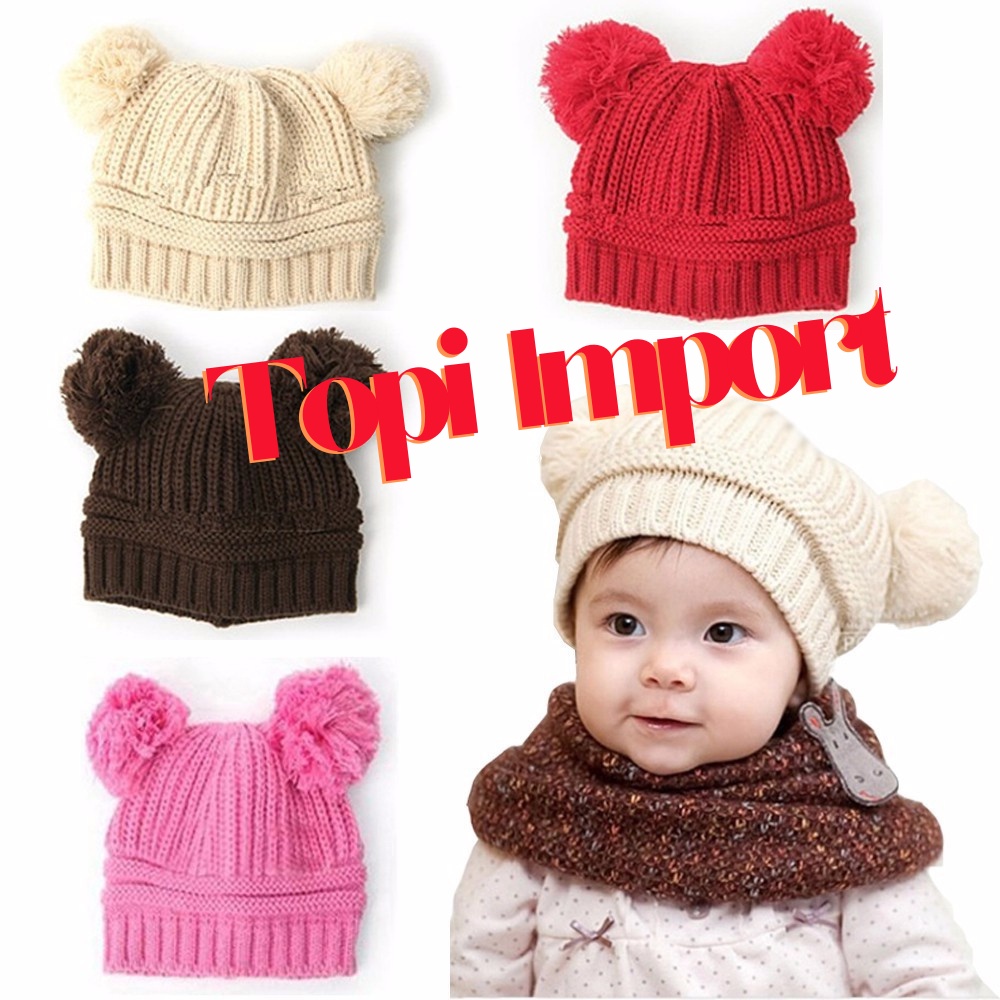 Ball Hat Import Anak Topi Kupluk Rajut Bayi Anak Laki Laki IMPORT Usia 1- 4 Tahun - Ball Hat - Kupluk Rajut Hangat Bola