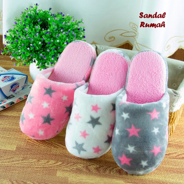 Sandal rumah nyaman dan anti slip motif STAR ok  good quality