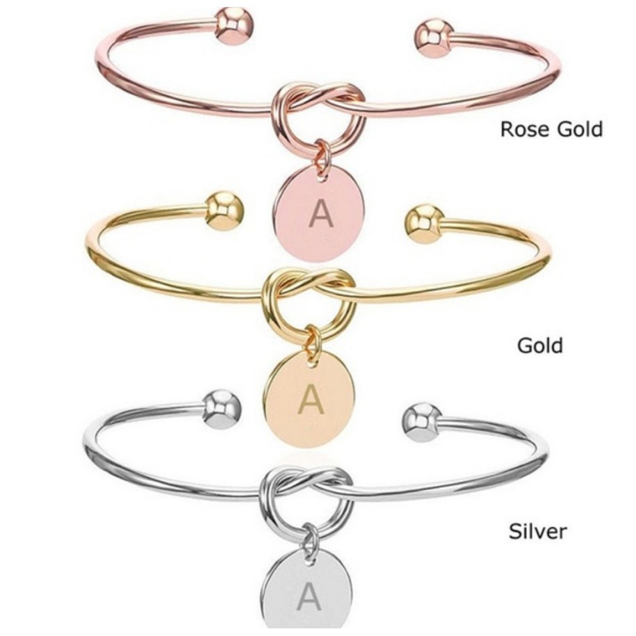 Grosir - G525 (A - M) Gelang Huruf Abjad / Gelang Bangle Fashion Wanita / Gelang 26 Alphabet