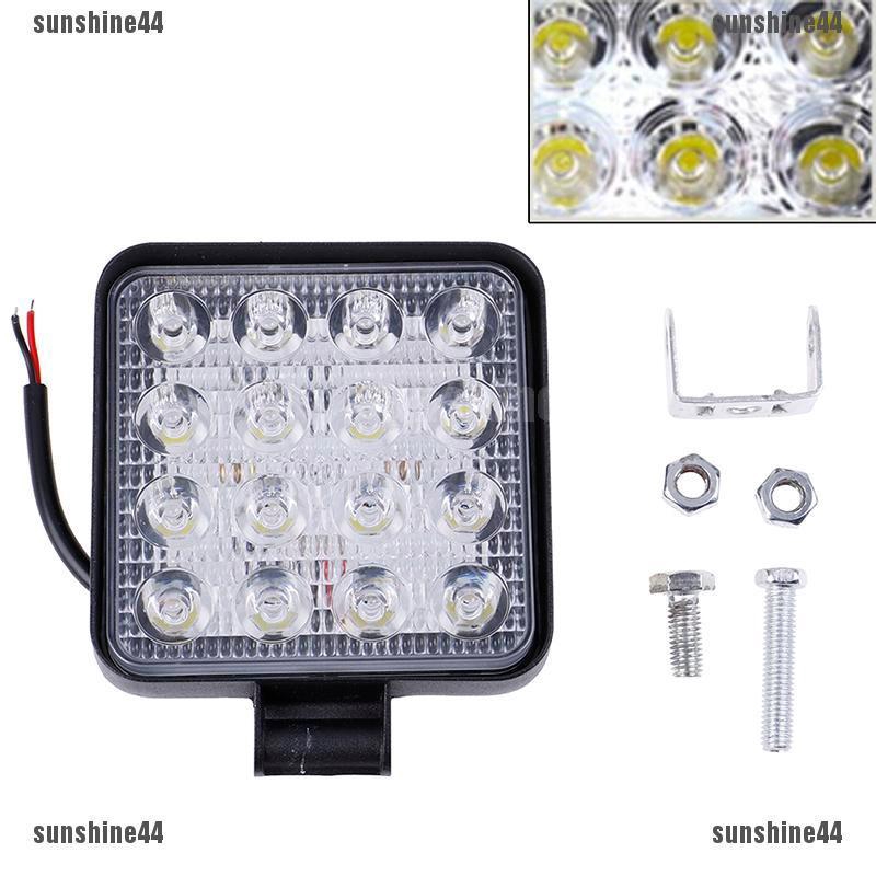 Sun44 Lampu LED Kerja 4inch 48W 12V 24V Untuk Truktraktor