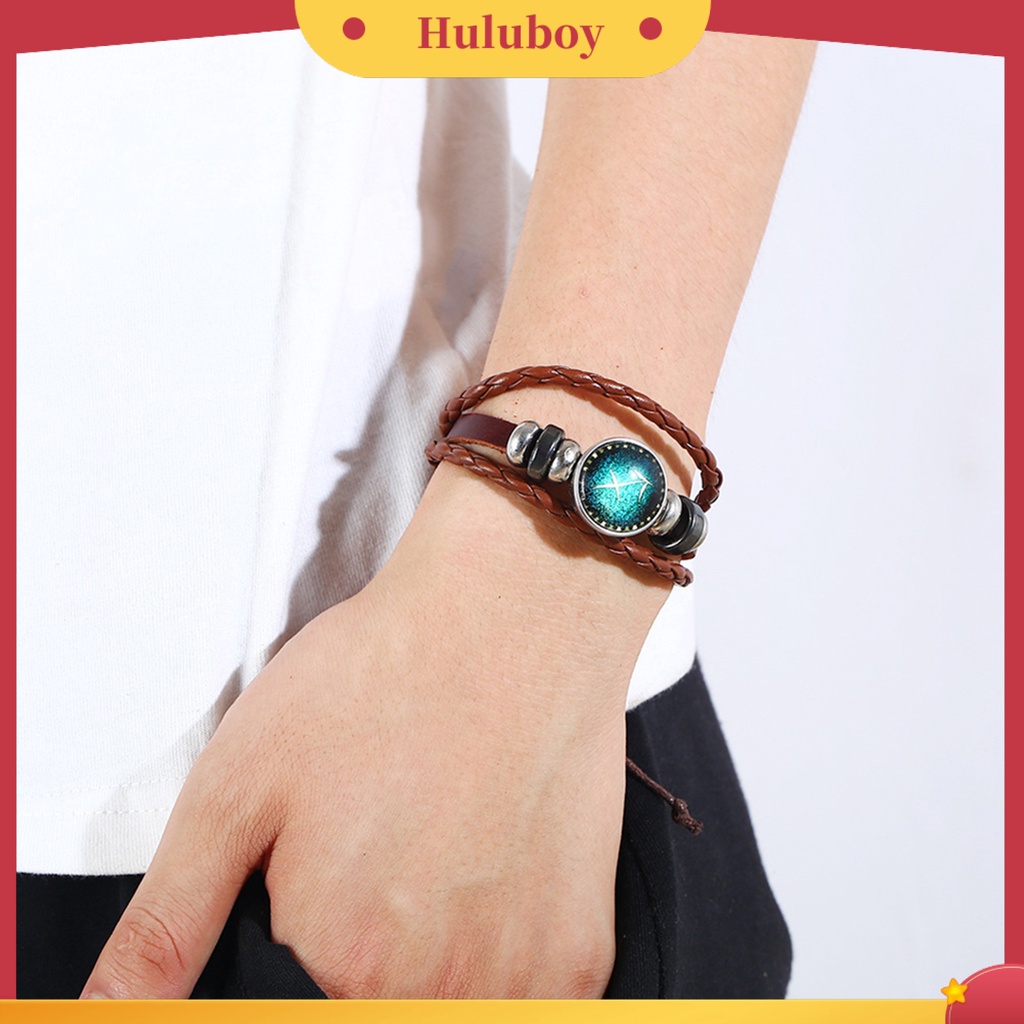 Hu Hu Hu Hu Hu Alat Bantu Pasang Kacamata♡ Gelang Tali Rantai Adjustable Desain 12 Rasi Bintang Gaya Retro Untuk Pesta