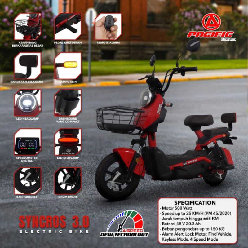 PROMO GRATIS ONGKIR Sepeda Listrik PACIFIC SYNCROS 3.0