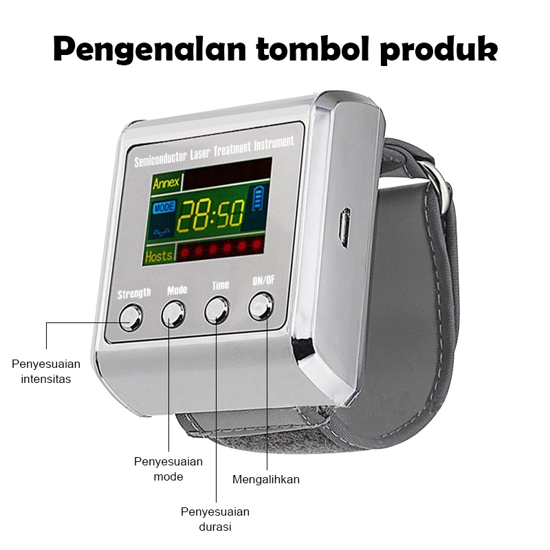 Jam tangan Terapi laser 7/12/15 titik dr laser fisioterapi untuk jantung mempercepat pemulihan stroke[100%ORI]