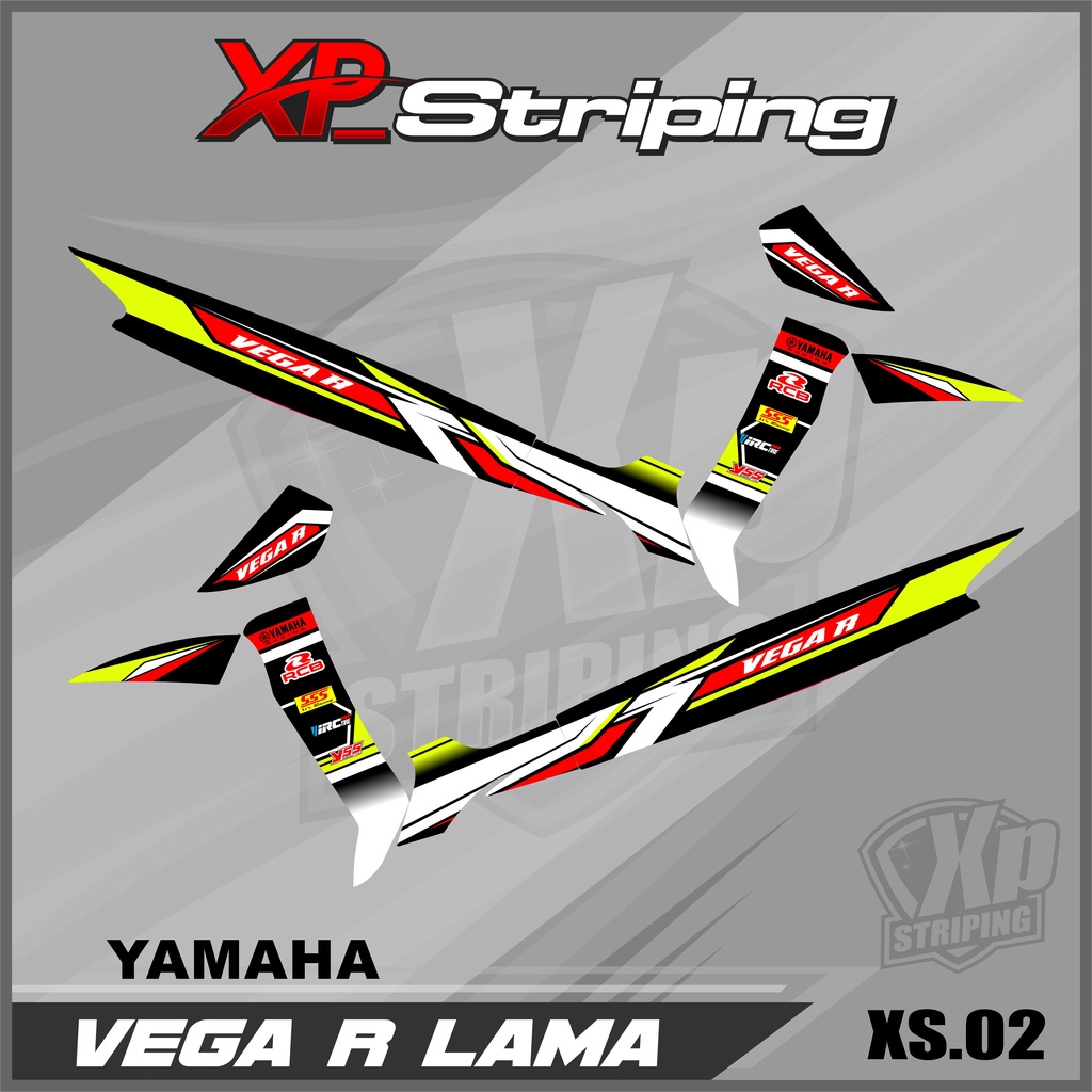 Striping Vega Lama/Old - Sticker Striping Yamaha Vega Lama/Old Desain Racing XP.02