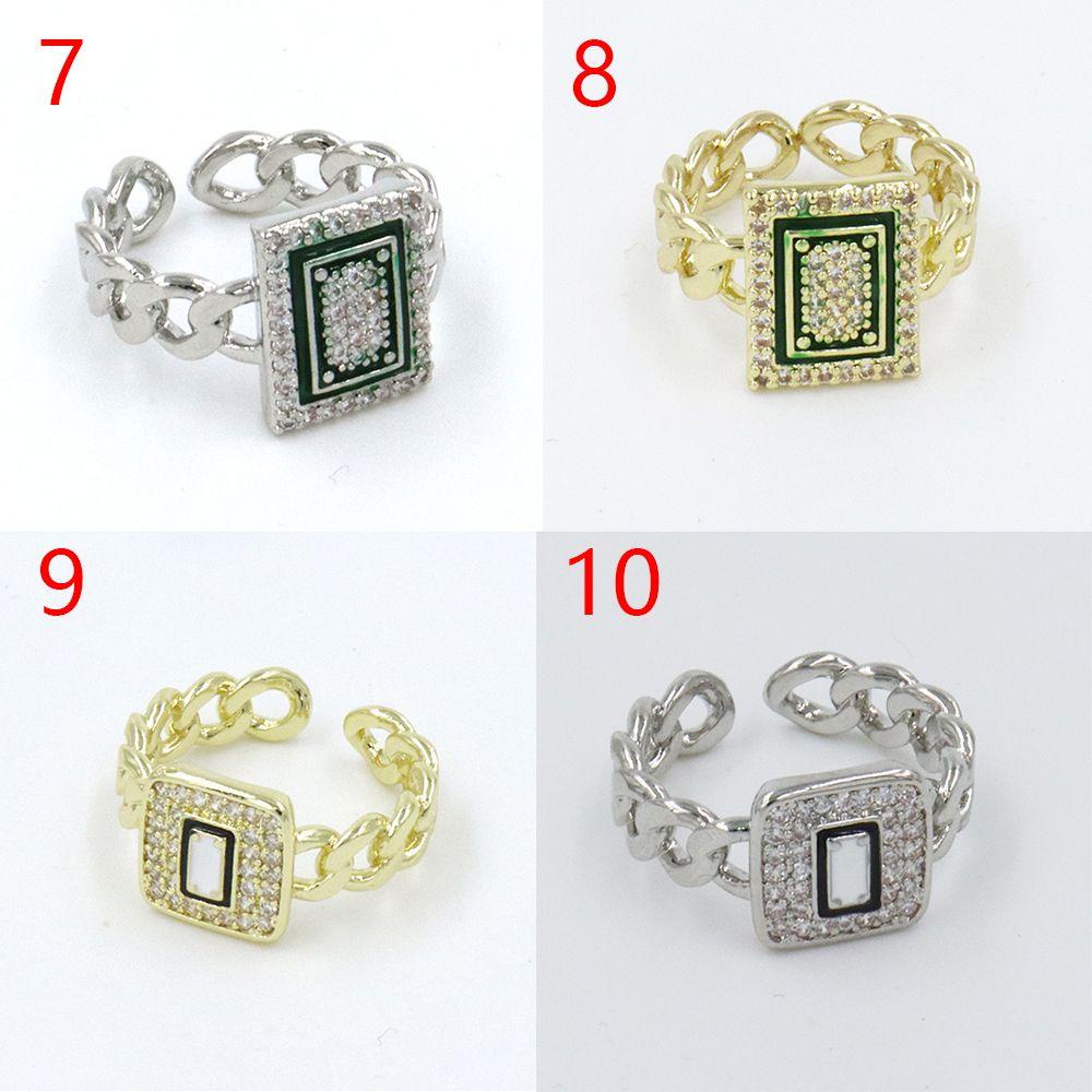 Preva Mahjong Elemen Cincin Perhiasan Aksesoris Berlian Imitasi Adjustable Finger Ring