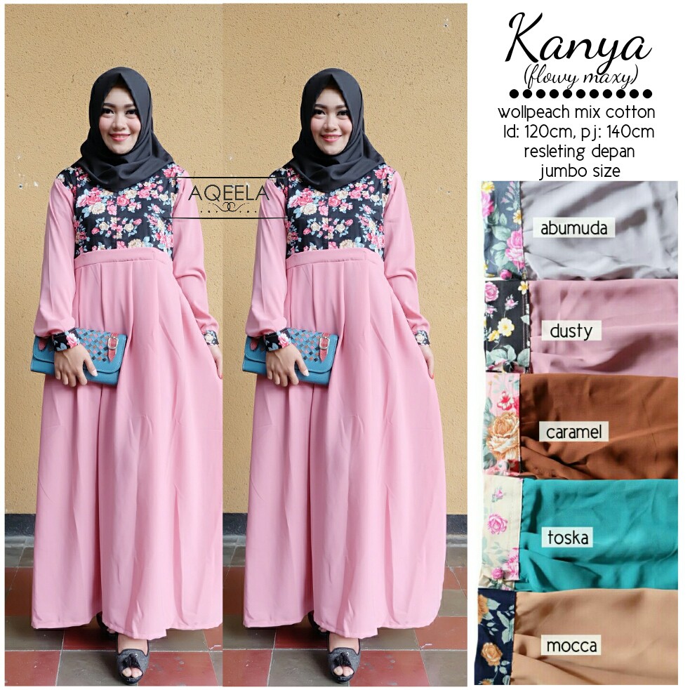 BAJU MUSLIM WANITA  MAXI DRESS GAMIS WOLFIS POLOS BESAR BIG  