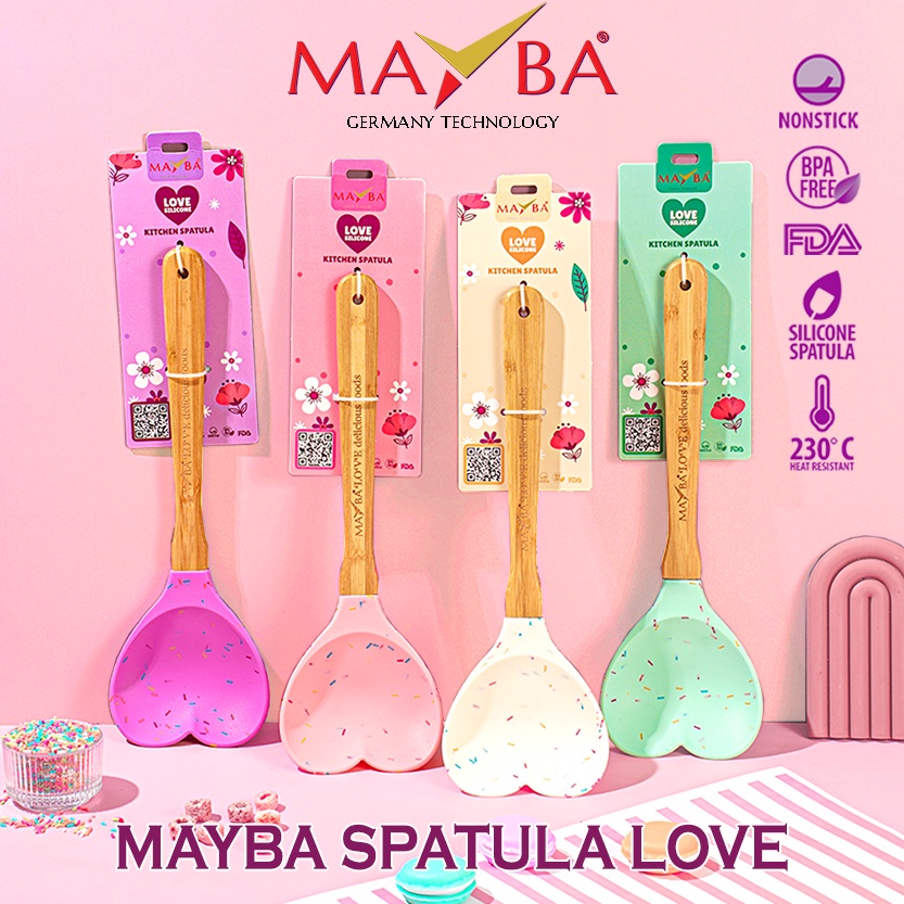 SPATULA LOVE SILIKON MAYBA Shovel silicon - sendok masak silicone high quality