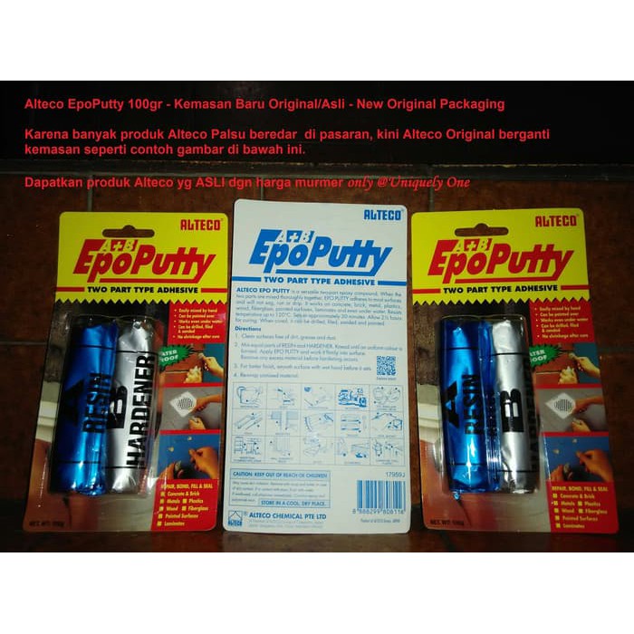

Alteco Epo Putty 2 Part Adhesive 100 Gr Lem Dodol Serba Guna