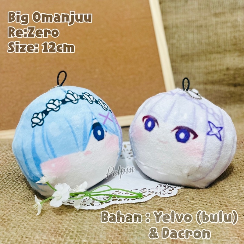 boneka anime omanjuu besar re:zero big omanjuu rem emilia remu anime stuff omanjuu bakpao large