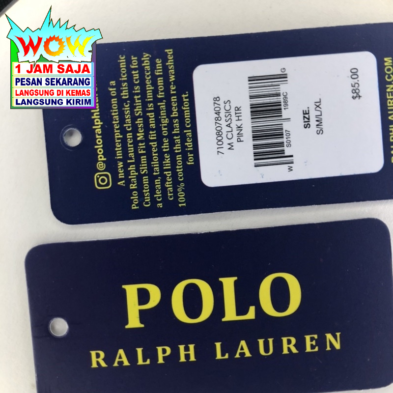 

POLO RALPH LAUREN TAG BARCODE SUPER PREMIUM CO 1X DI KIRIM 600PCS