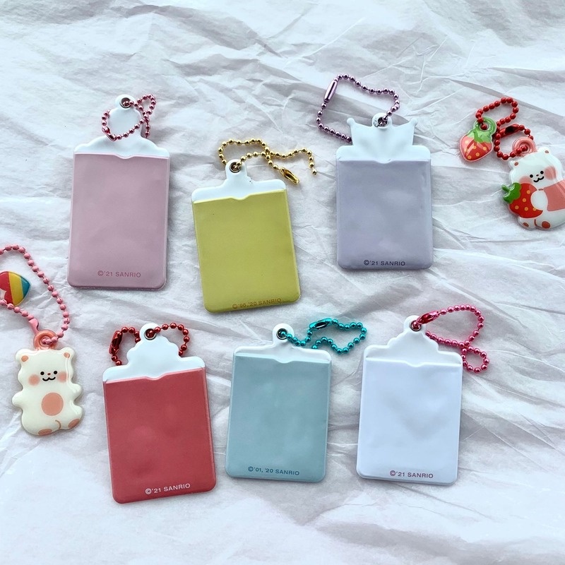 Tas Holder Kartu Foto Desain Sanrio 1 Inch Tahan Air Dengan Rantai Untuk Alat Tulis Sekolah