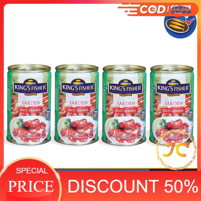 

[Ramadhan Sale Off 50%] Paket Makan 4 King's Fisher Sarden mini saus sambal Makanan Kaleng 155