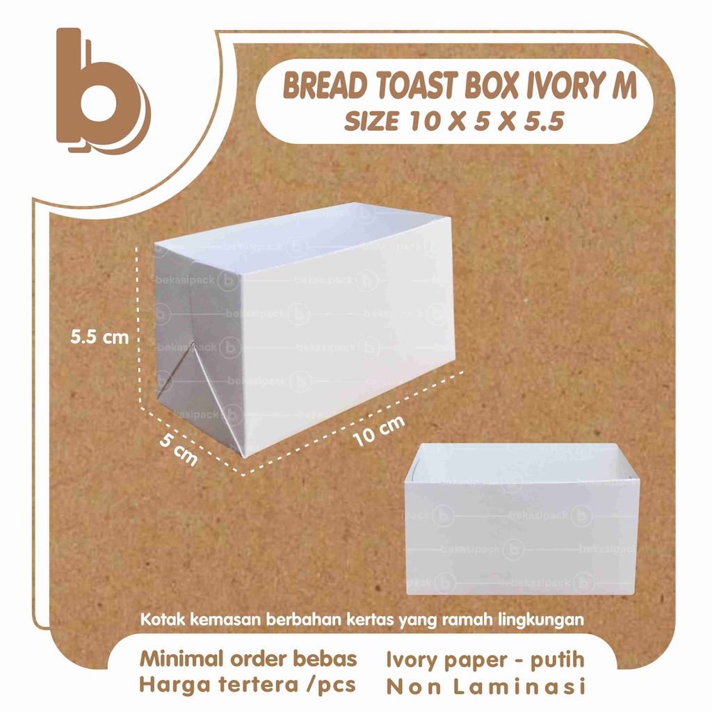 Bread Toast Box Cromboloni Ivory M 10x5x5.5 I BTBCIM00327