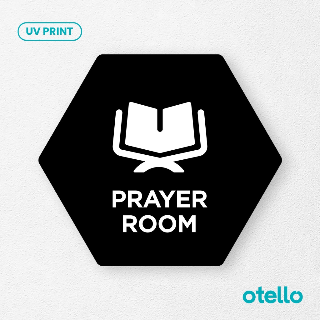 Prayer Room Signage Board Akrilik Tempel Dinding Papan Acrylic Restoran Dinding Petunjuk Toko Cafe