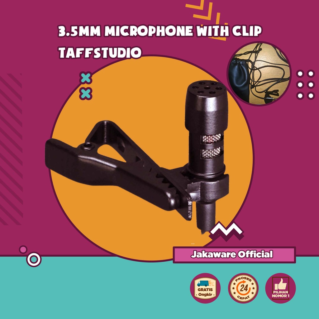 DELUXE 3.5MM MICROPHONE CLIP SMARTPHONE HP HANDPHONE MIKROFON MIKROPON MIC KLIP VLOK EKSTERNAL REKAM